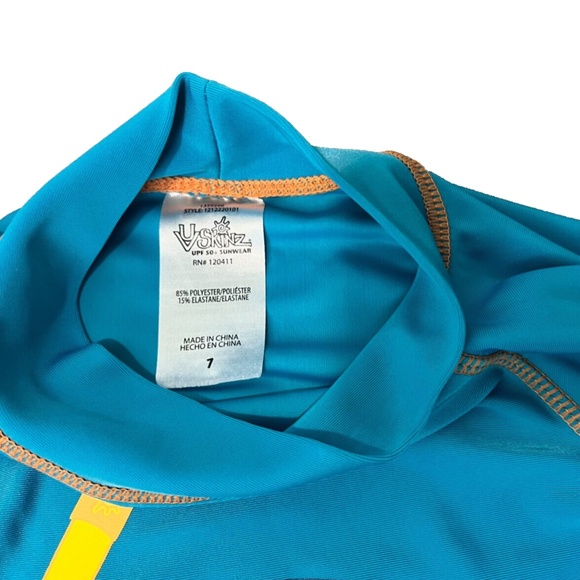 UV Skinz Boys Matching Snorkle Rash Guard Top, Fish Swim Trunks & Hat Size 7 - Picture 13 of 13
